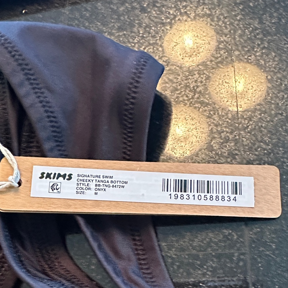 SKIMS Signature Swim Cheeky Tanga Bottom in Black